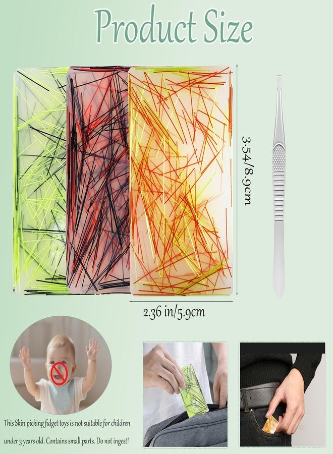 JUGGPENG 5 Pack Skin Picking Fidget Toys, Pick Pad, Hair Pulling Fidget Toys for Adult Anxiety Relief, Trichotillomania & Dermatillomania - Image 2